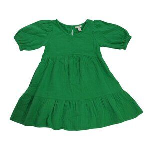 Cat & Jack Girls Short Sleeve Cotton Dress, Green, Size S 6/7. NWT